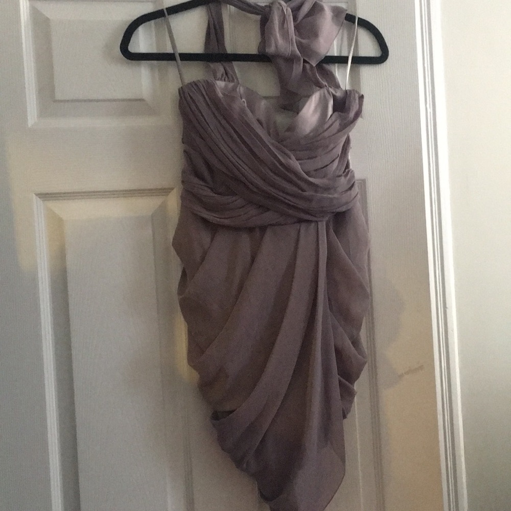 Halter Chiffon/silk open back dress